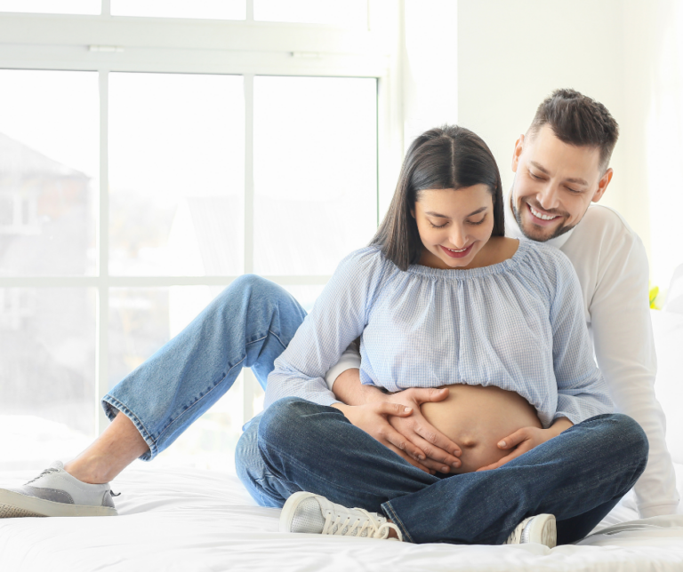 Husband and wife who are pregnant